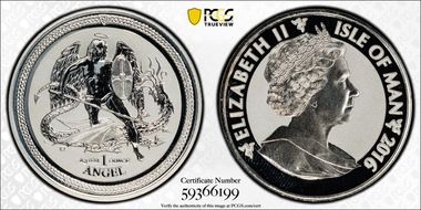 2016-P Angel Silver Reverse Proof PR69