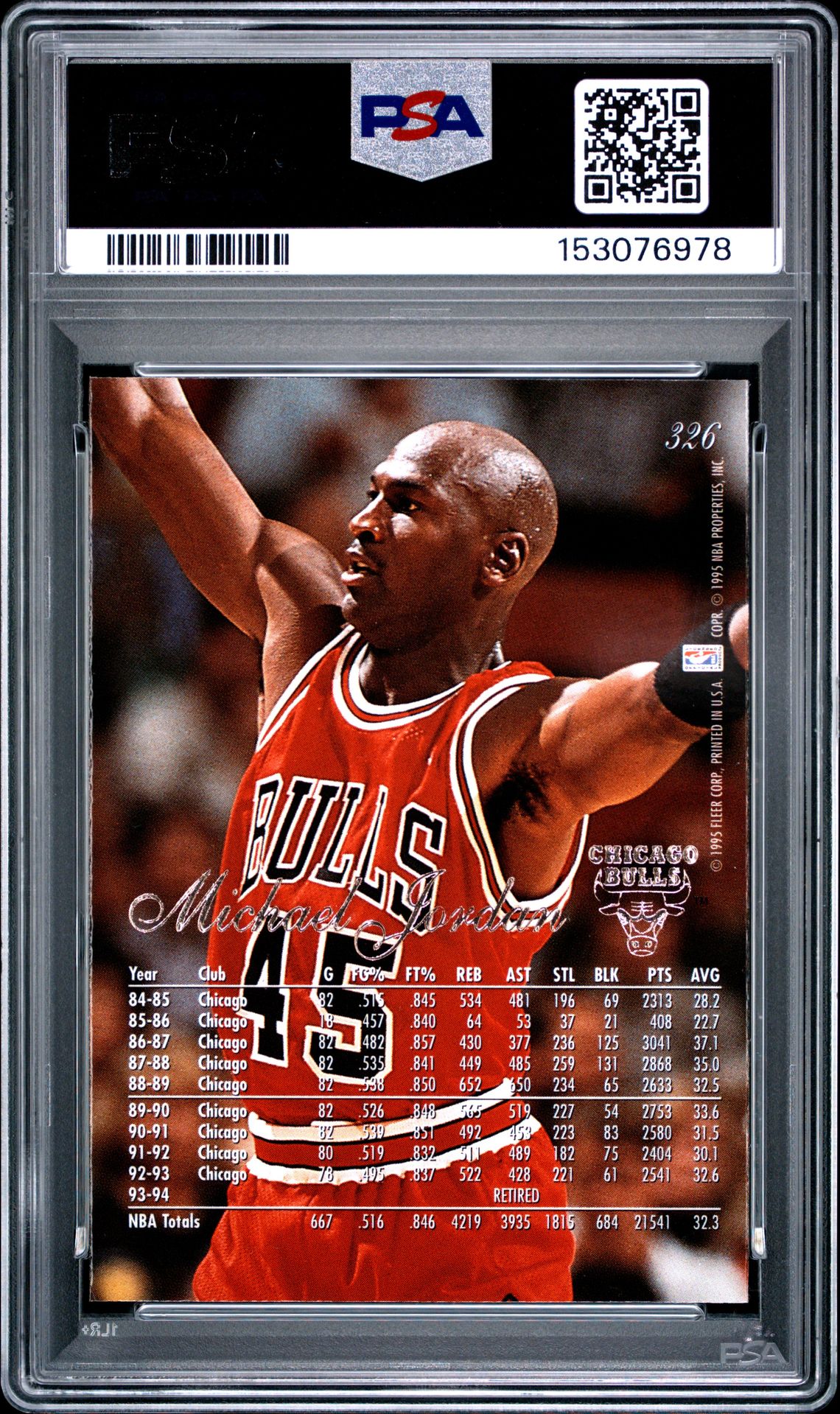 1994 Flair Michael Jordan #326 Nm-Mt 8 back