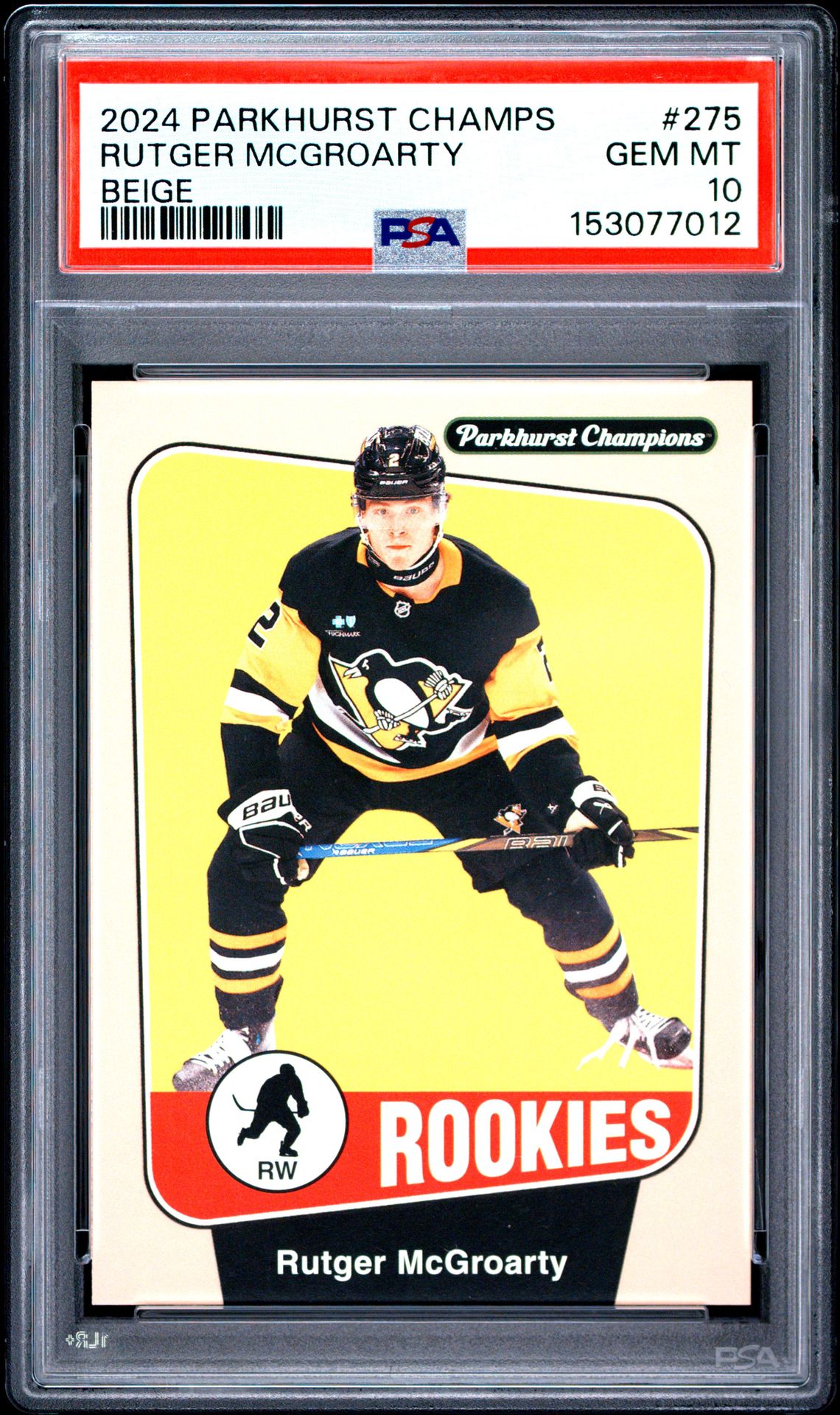 2024 Upper Deck Parkhurst Champions Rutger Mcgroarty #275 (Beige) Gem Mt 10 front
