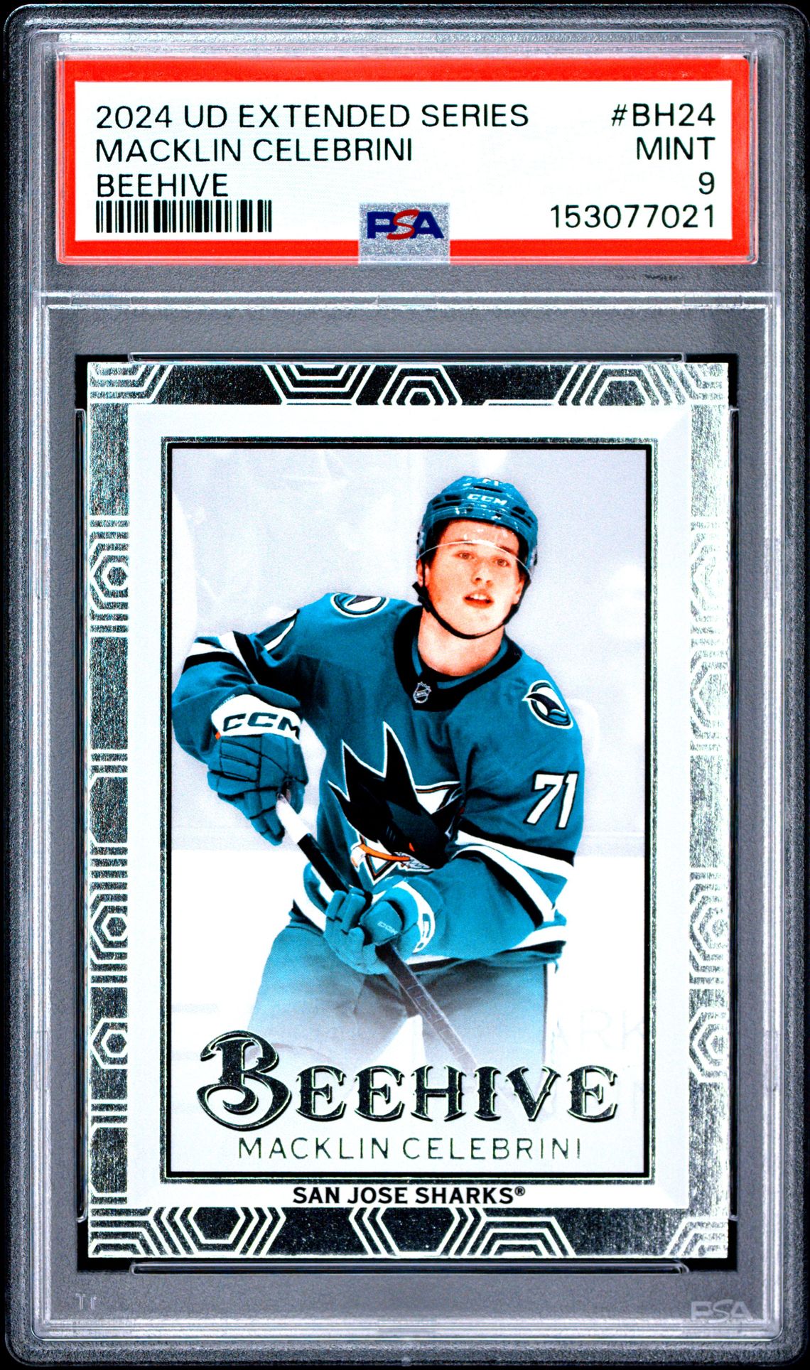 2024 Upper Deck Extended Series Beehive Macklin Celebrini #Bh24 Mint 9 front