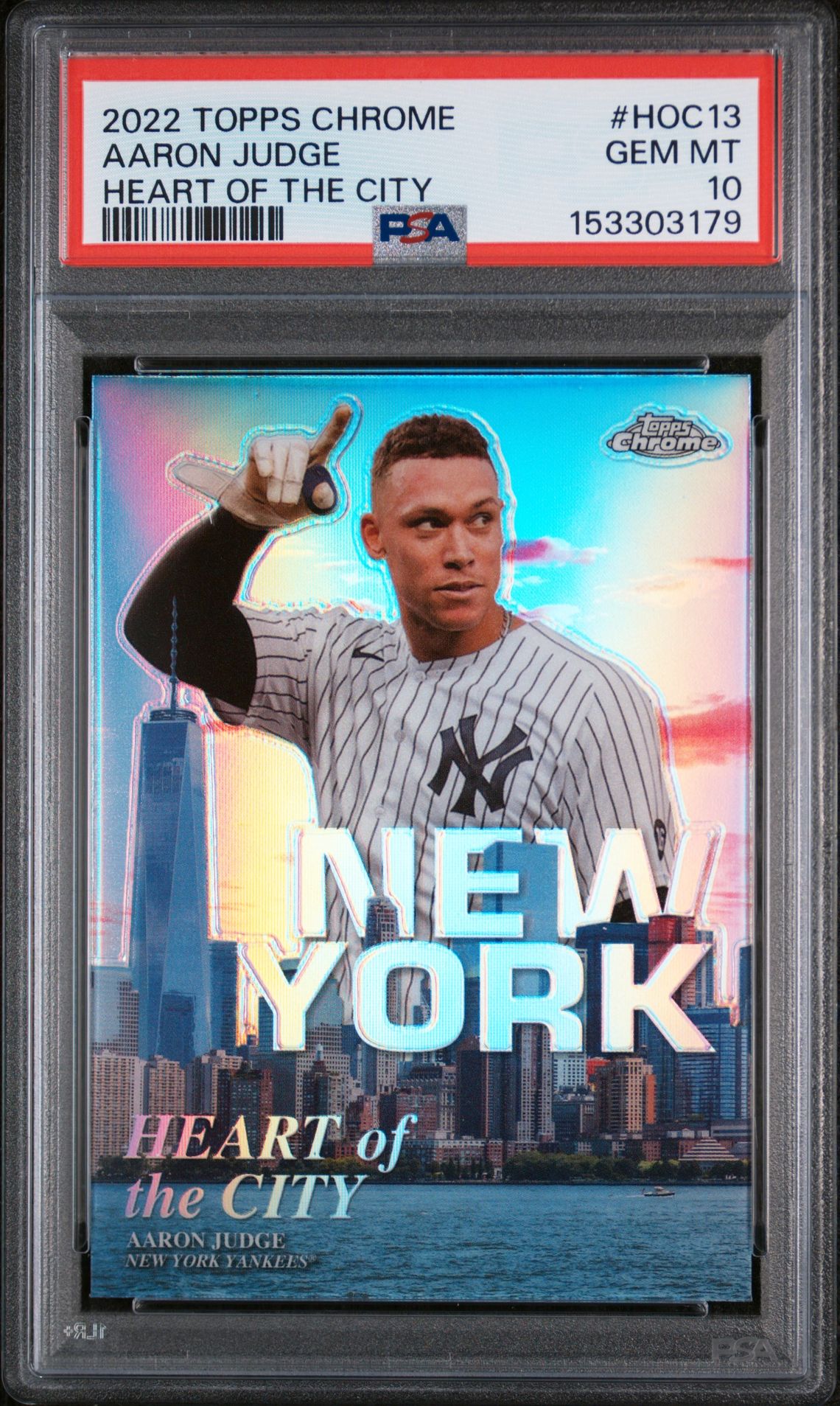 2022 Topps TOPPS CHROME HEART OF THE CITY #HOC13 Aaron Judge front