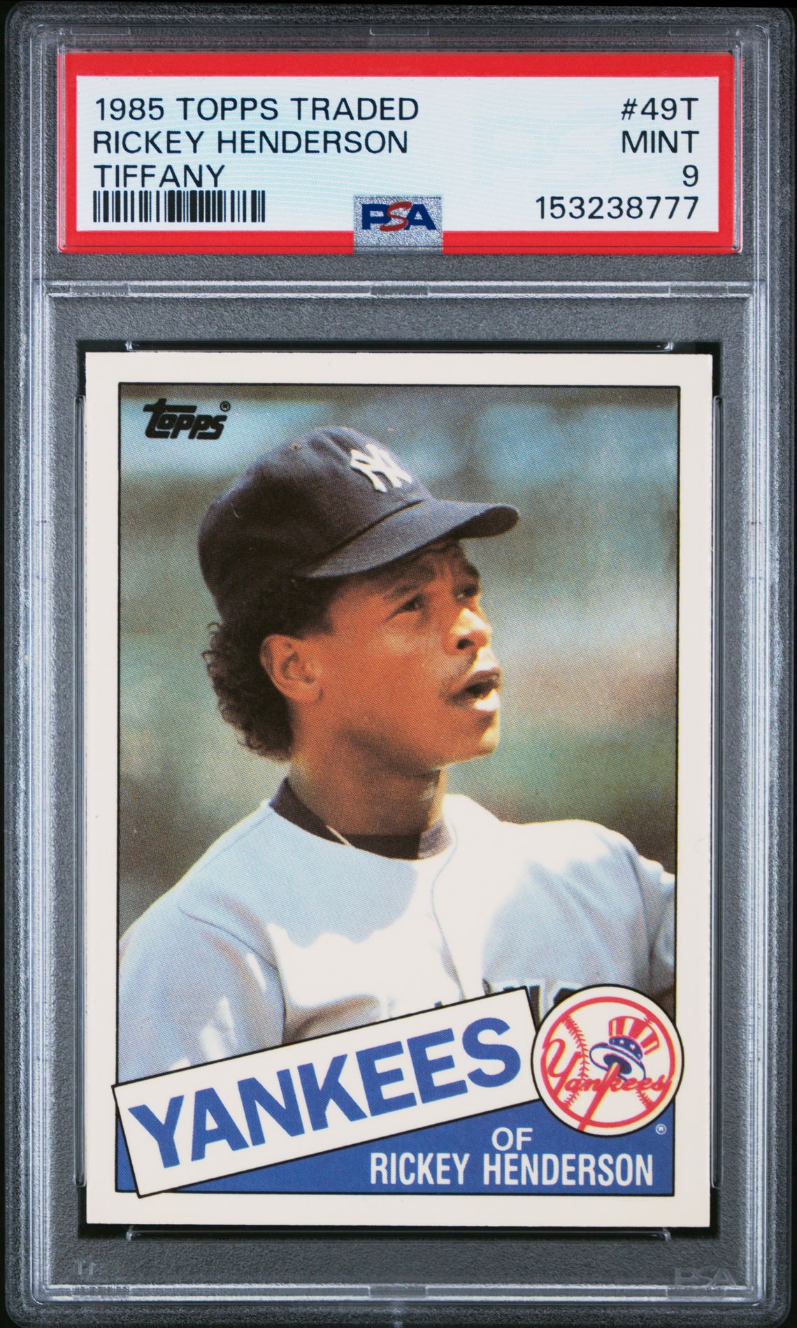 1985 Topps TOPPS TRADED TIFFANY #49T Rickey Henderson front