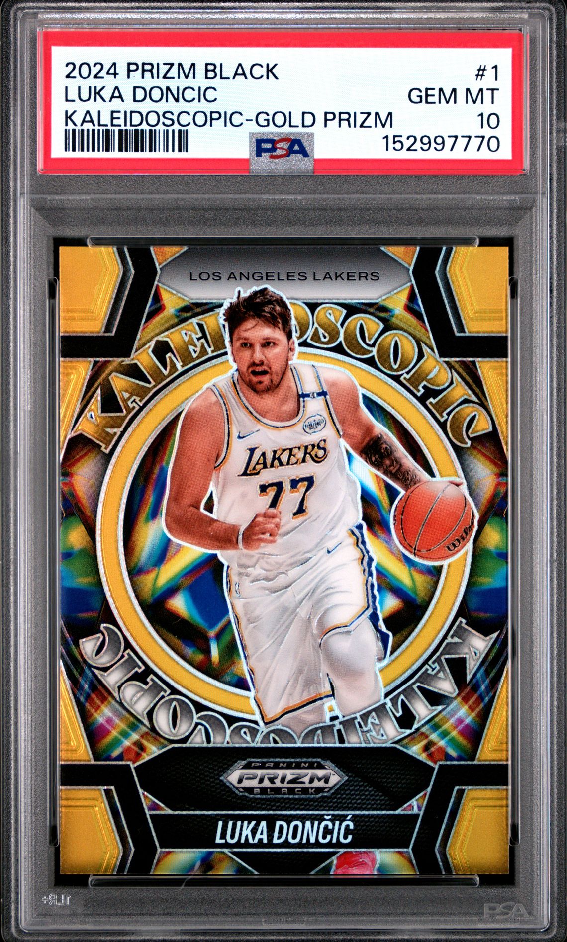 2024 Panini PANINI PRIZM BLACK KALEIDOSCOPIC Gold #1 Luka Doncic front