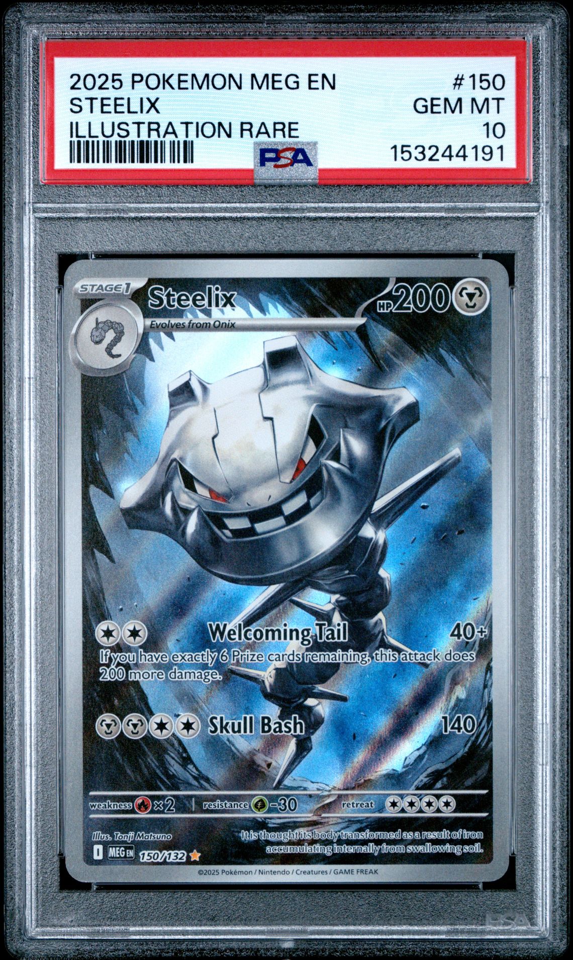 2001 Pokemon Mega Evolution Illustration Rare #150 Steelix front