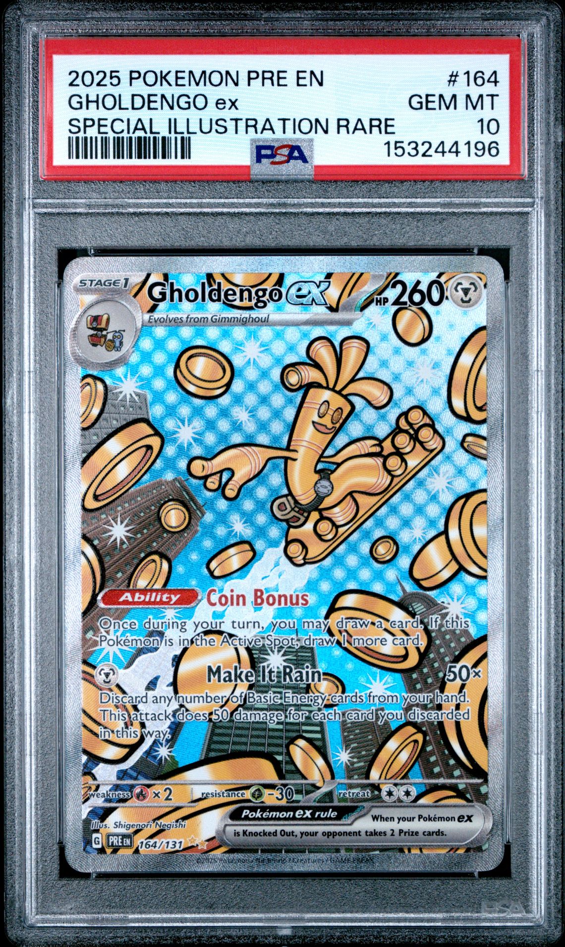 2025 Pokemon POKEMON PRE EN-PRISMATIC EVOLUTIONS SPECIAL ILLUSTRATION RARE #164 Gholdengo Ex front