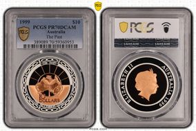 1999 $10 Millennium - The Past KM-423 Bi-Metallic PR70DCAM
