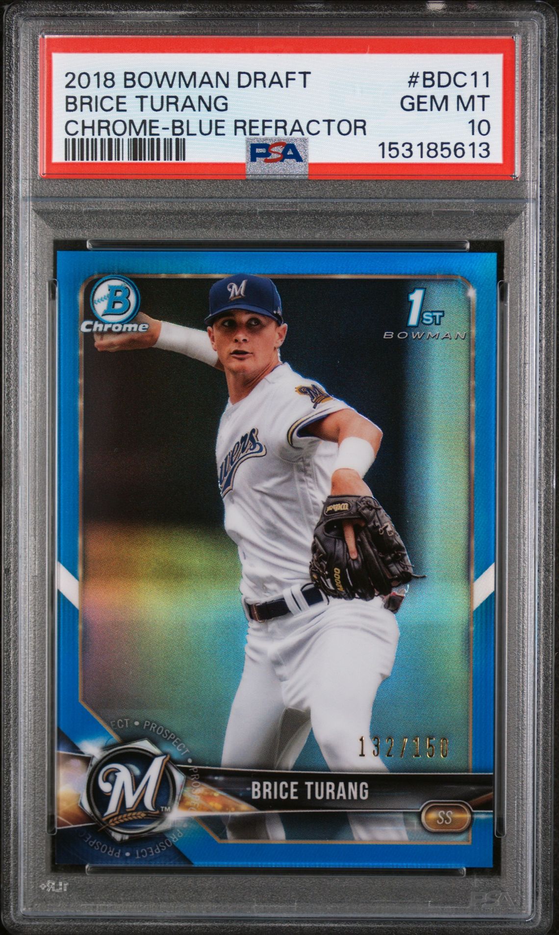2018 Bowman Bowman Chrome Blue Brice Turang front