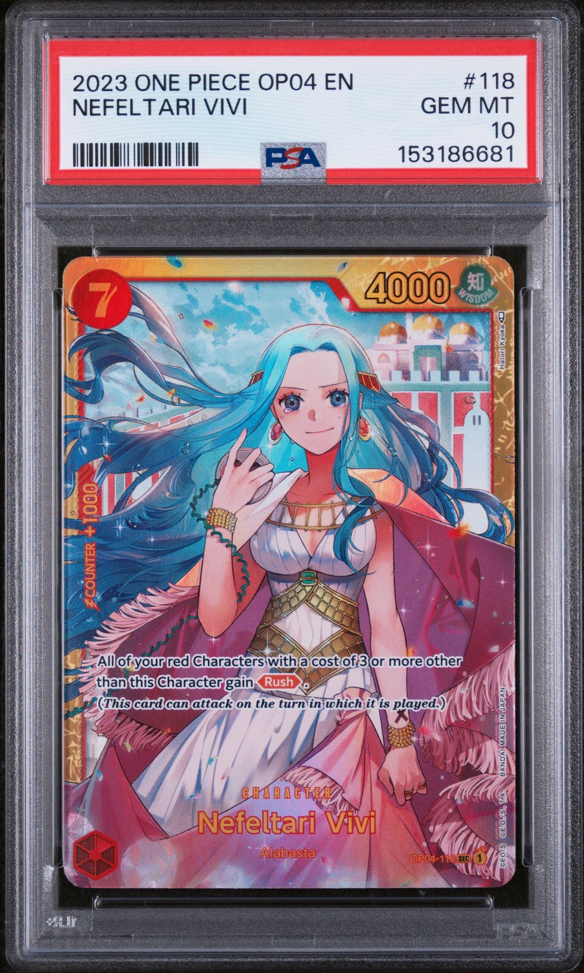 2023 One Piece ONE PIECE OP04-KINGDOMS OF INTRIGUE #118 Nefeltari Vivi front