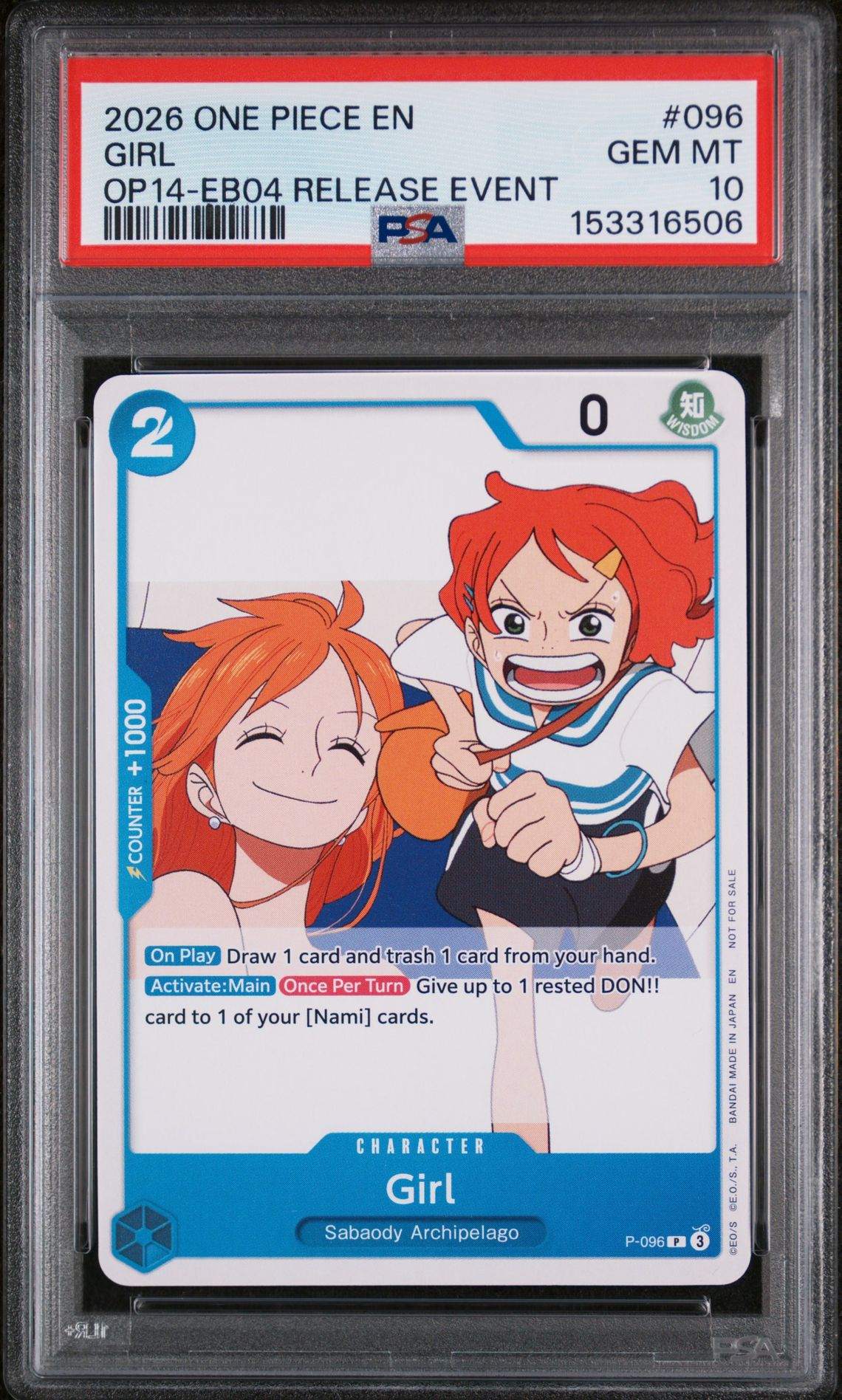 2026 One Piece ONE PIECE PROMOS OP14-EB04 RELEASE EVENT #096 Girl front