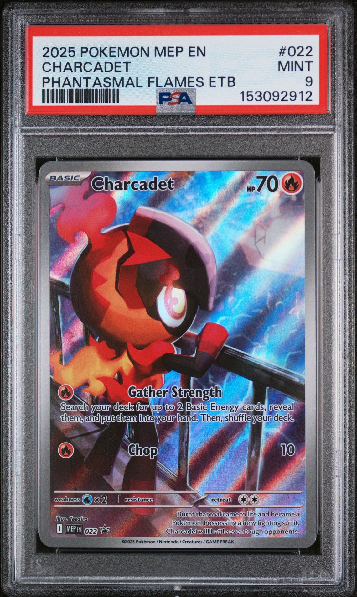 2025 Pokemon POKEMON MEP EN-ME BLACK STAR PROMO PHANTASMAL FLAMES ETB #022 Charcadet front