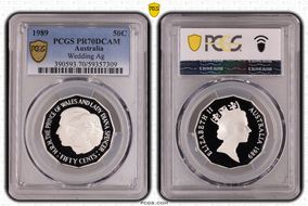 1989 50C Wedding Ag PR70DCAM