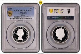 2000 20C Elizabeth II Silver PR70DCAM