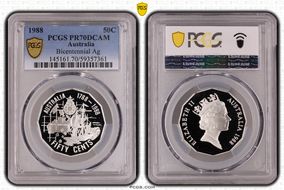 1988 50C Bicentennial Ag PR70DCAM