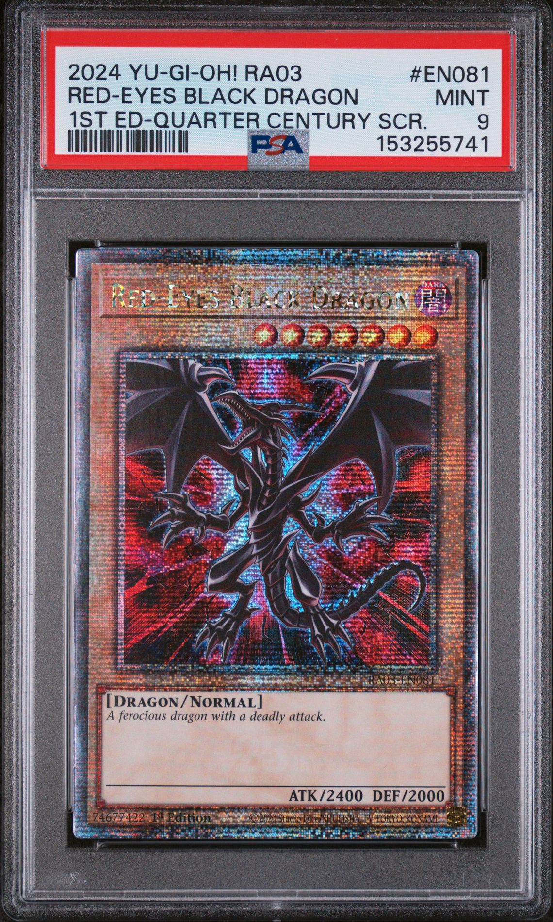 2024 Yu-Gi-Oh! YU-GI-OH! RA03-QUARTER CENTURY BONANZA 1ST EDITION #EN081 Red-Eyes Black Dragon front