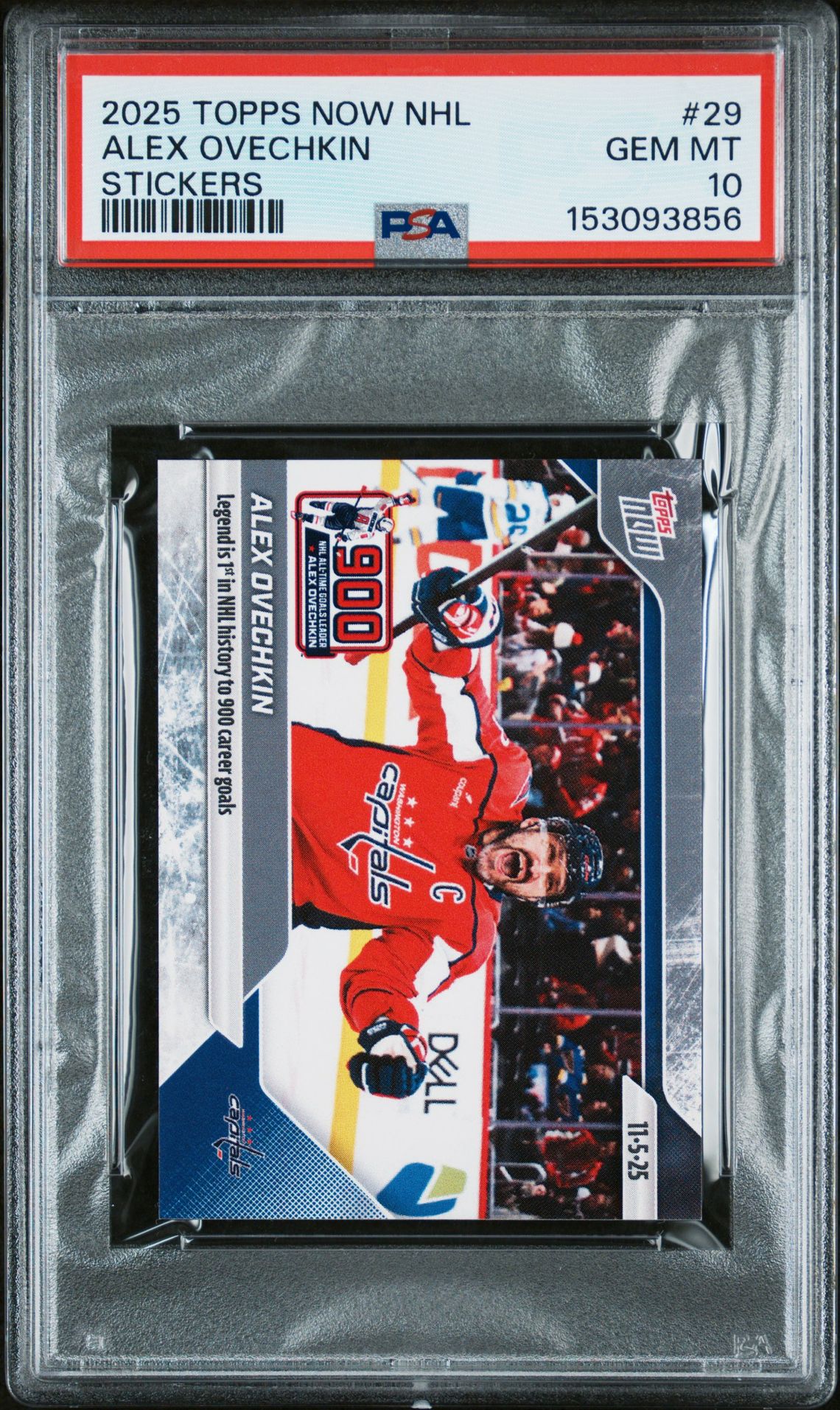 2025 Topps TOPPS NOW NHL STICKERS #29 Alex Ovechkin front