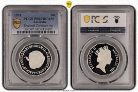 1991 50C Decimal Currency Ag PR69DCAM