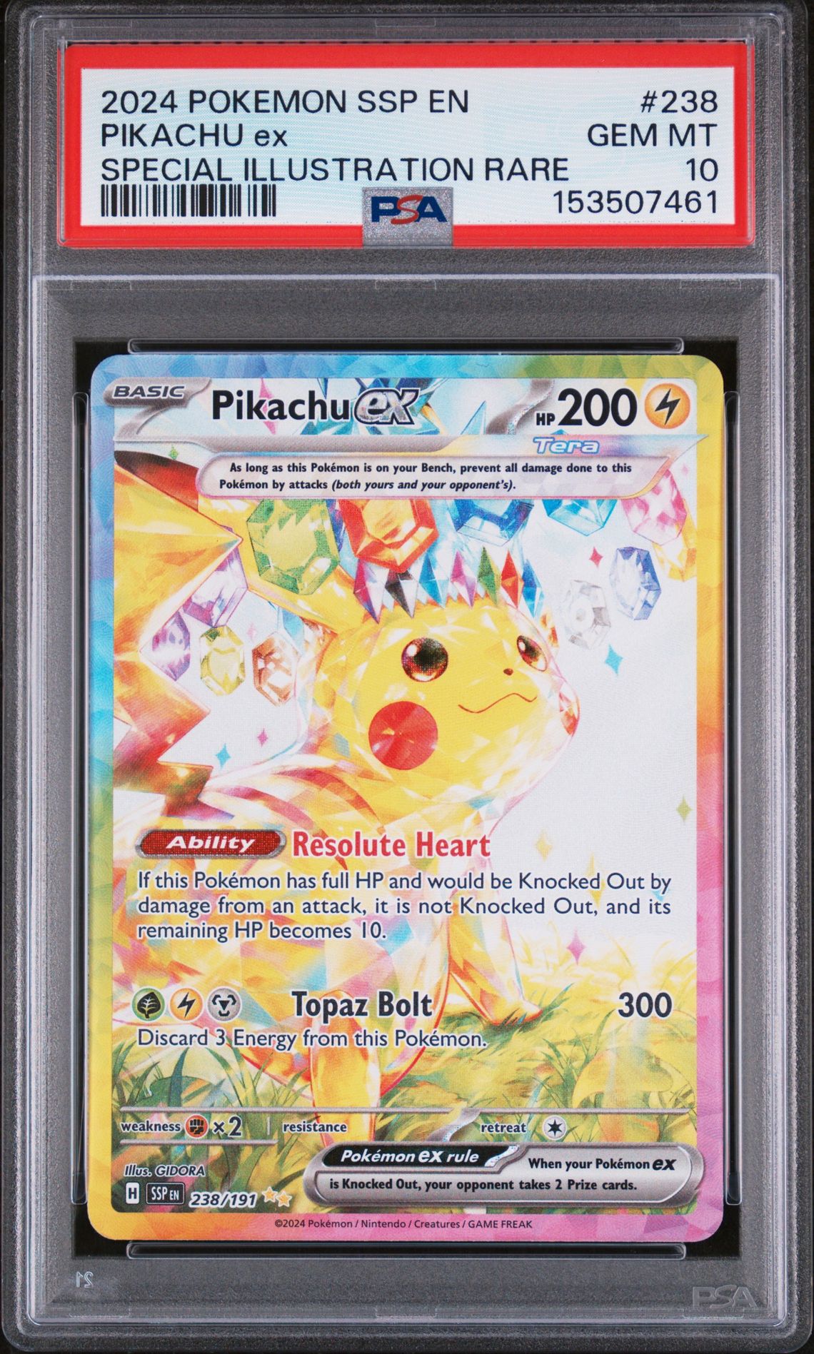 2024 Pokemon POKEMON SSP EN-SURGING SPARKS Illustration Rare #238 Pikachu Ex front