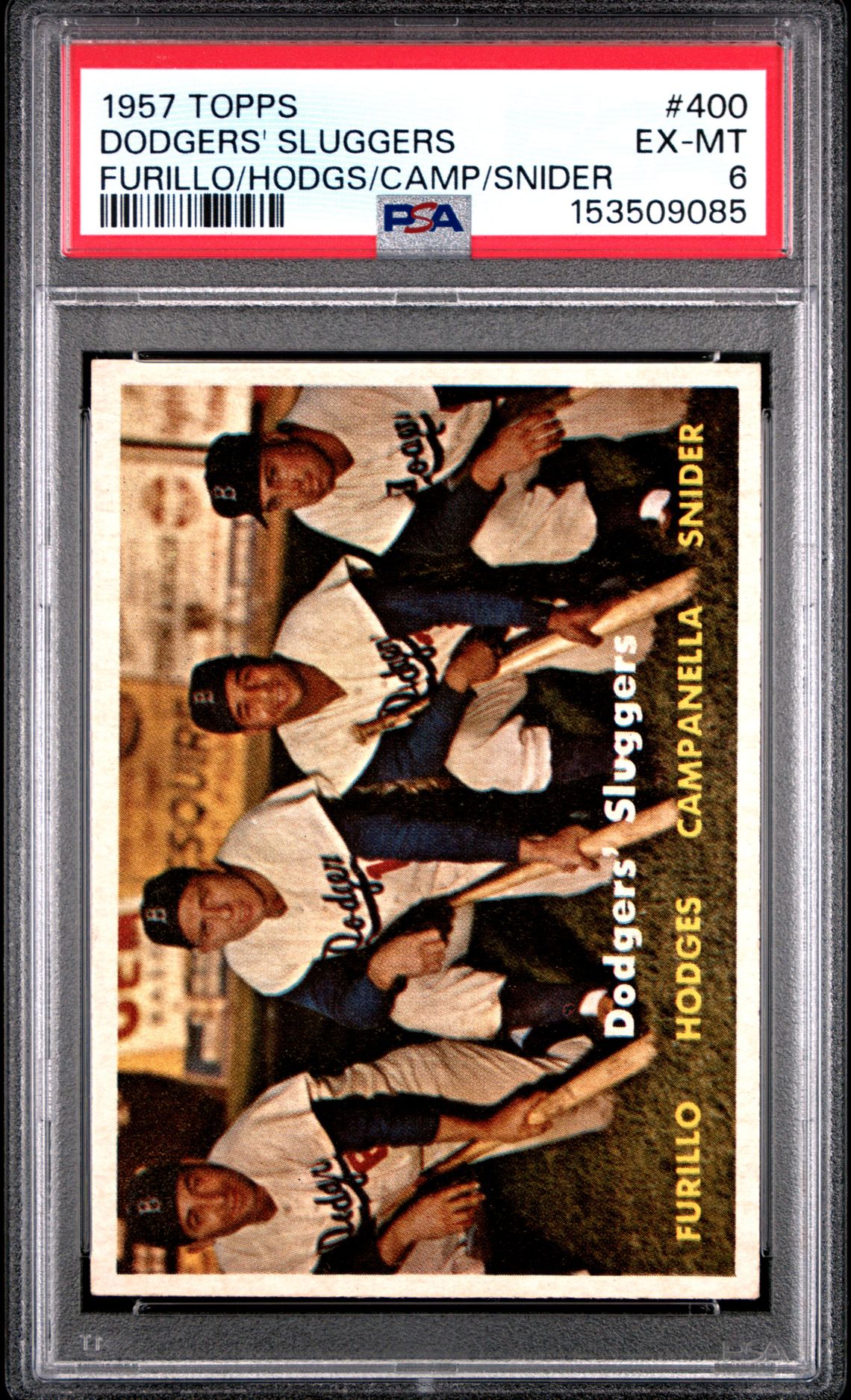 1957 Topps TOPPS FURILLO/HODGS/CAMP/SNIDER #400 Dodgers' Sluggers front