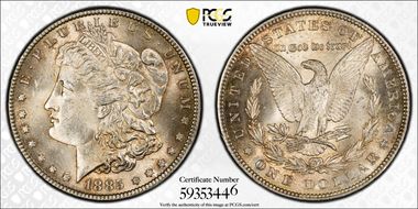 1885 $1 VAM 22, Dash MS64