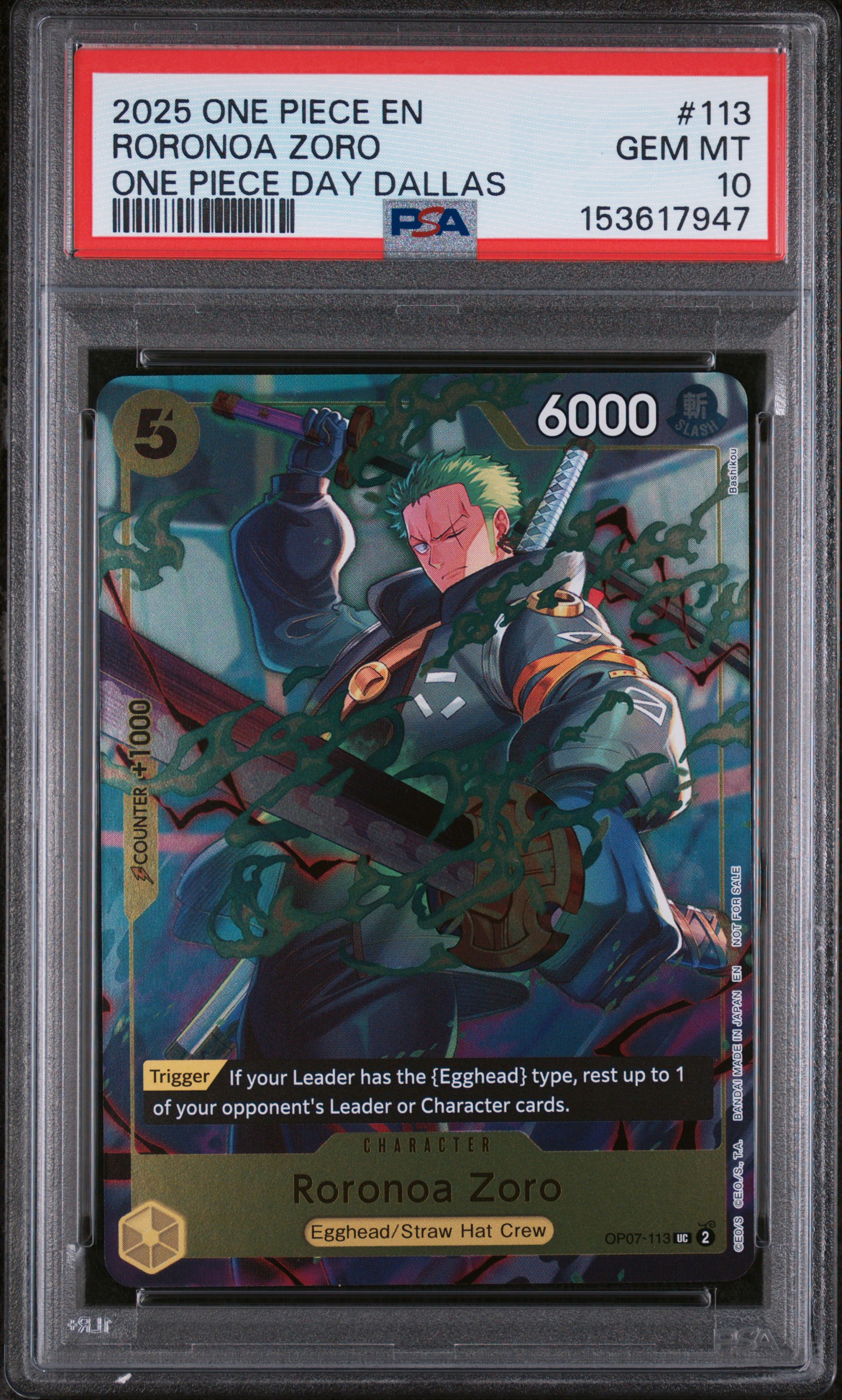 SlabDadsCollectibles 's 2025 One Piece Promos Roronoa Zoro One