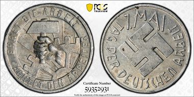 (c.1930) Token Labor Day Al AU58