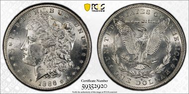 1886-S $1 VAM 2, S/S MS62