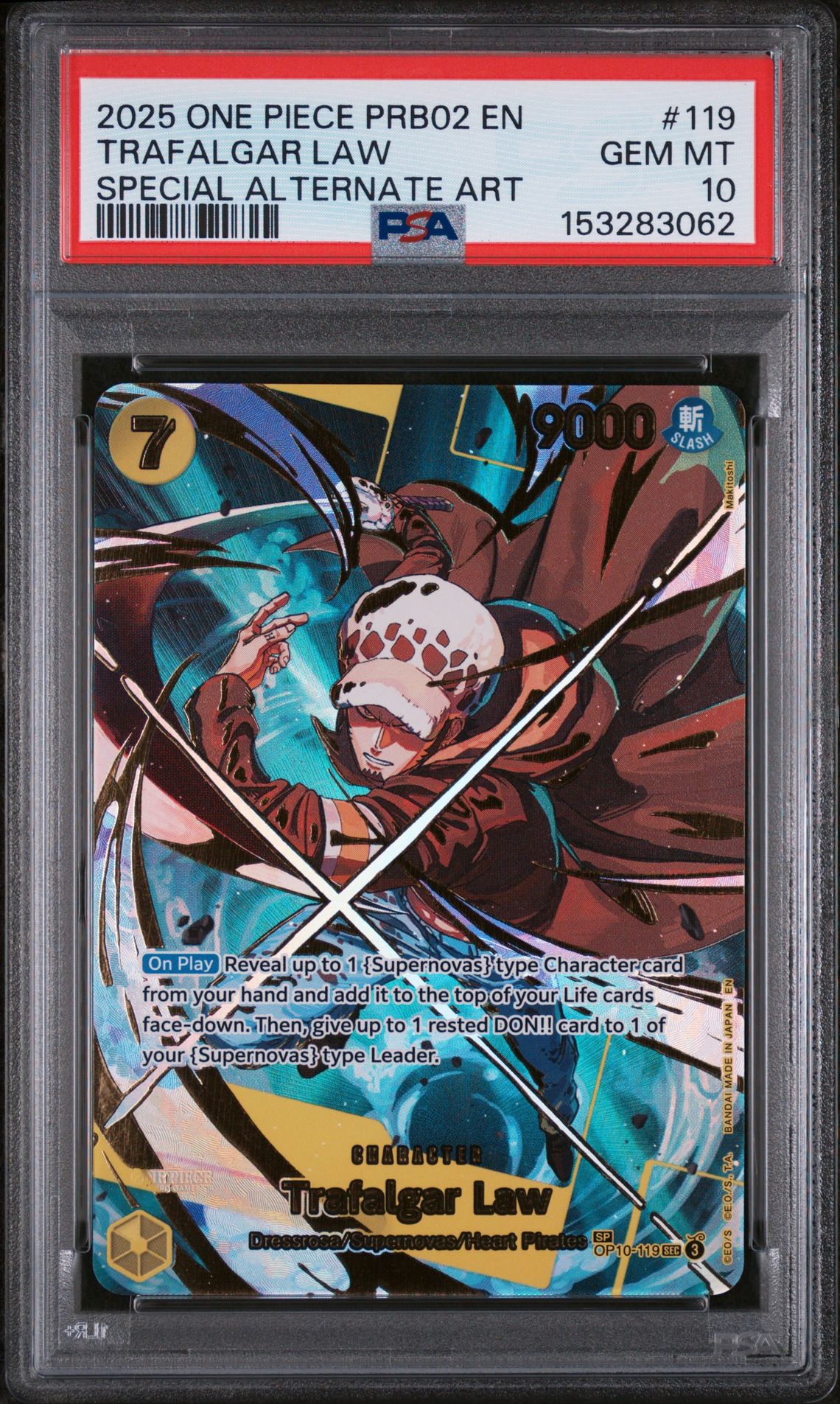 2025 One Piece Alt Art #002 Trafalgar Law front