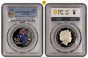 2000 50C Millennium - Colorized PR69DCAM