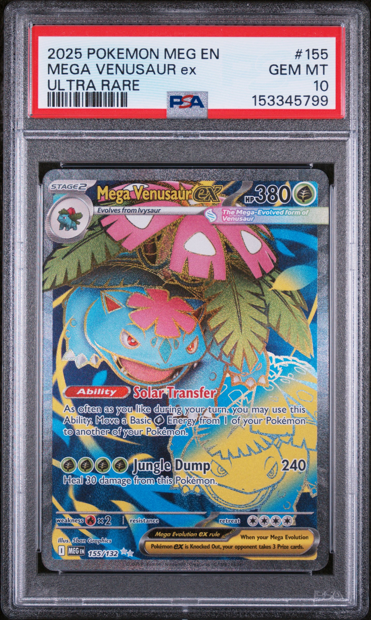 2025 #155 Mega Venusaur EX PSA 10 Meg EN-Mega Evolution
