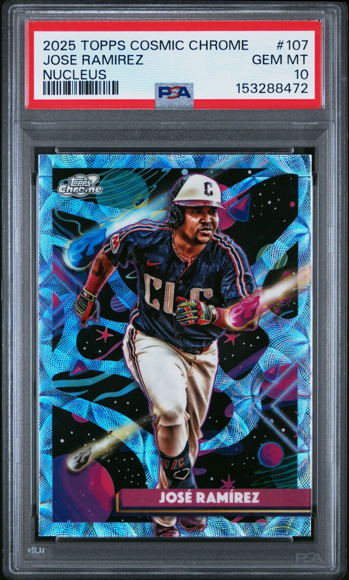 2025 Topps TOPPS COSMIC CHROME GREEN SPACE DUST #107 Jose Ramirez front