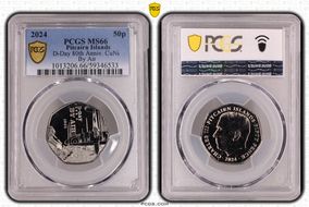2024 50p D-Day 80th Anniv. CuNi By Air MS66