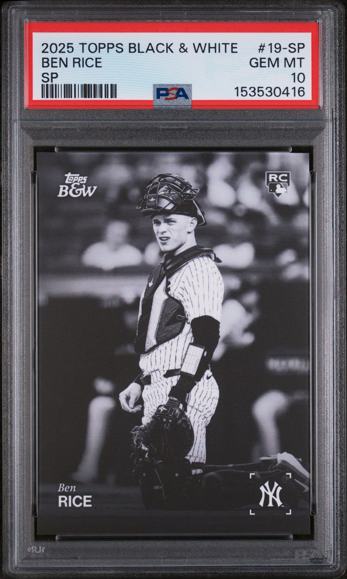 2025 Topps TOPPS BLACK AND WHITE SP #19-SP Ben Rice front