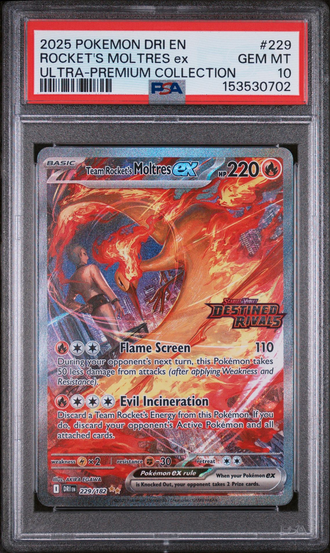 2025 Pokemon POKEMON DRI EN-DESTINED RIVALS ULTRA-PREMIUM COLLECTION #229 Rocket's Moltres EX front
