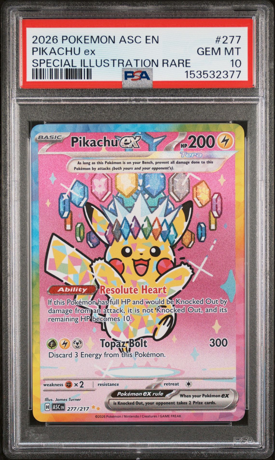 2026 Pokemon POKEMON ASC EN-ASCENDED HEROES SPECIAL ILLUSTRATION RARE #277 Pikachu Ex front
