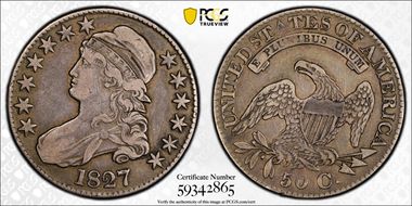 1827 50C Square Base 2 VF30