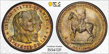 1900 $1 Lafayette MS67+