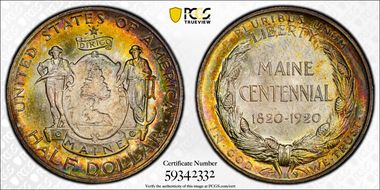1920 50C Maine MS67+