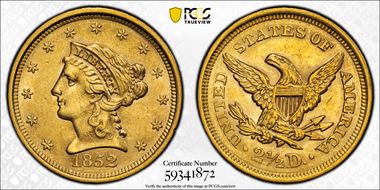 1852 $2.50 AU55
