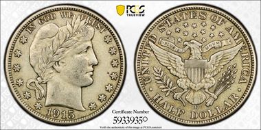 1915-D 50C AU50