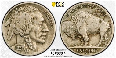 1921-S 5C VF35