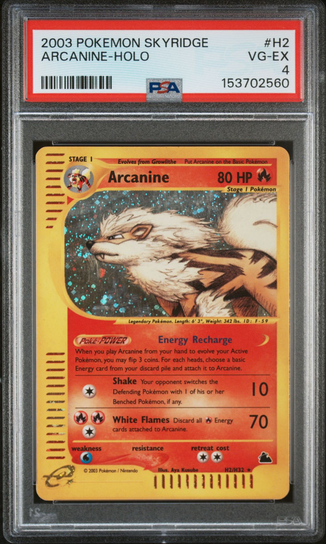 2003 Pokemon POKEMON SKYRIDGE Holo #H2 Arcanine-Holo front