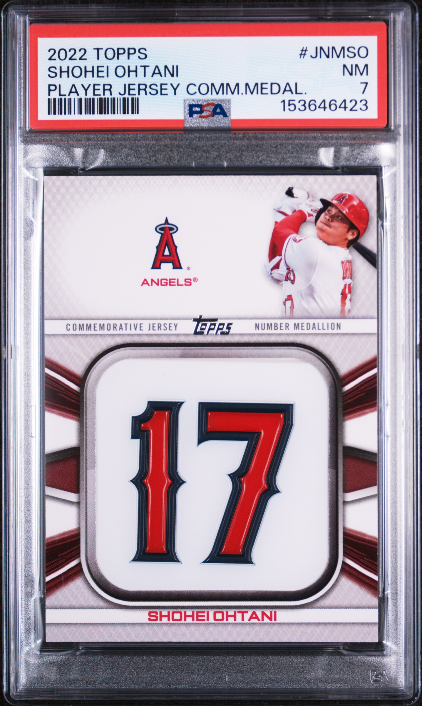 2022 #JNMSO Shohei Ohtani PSA 7 Topps Player Jersey Commemorative Medallion