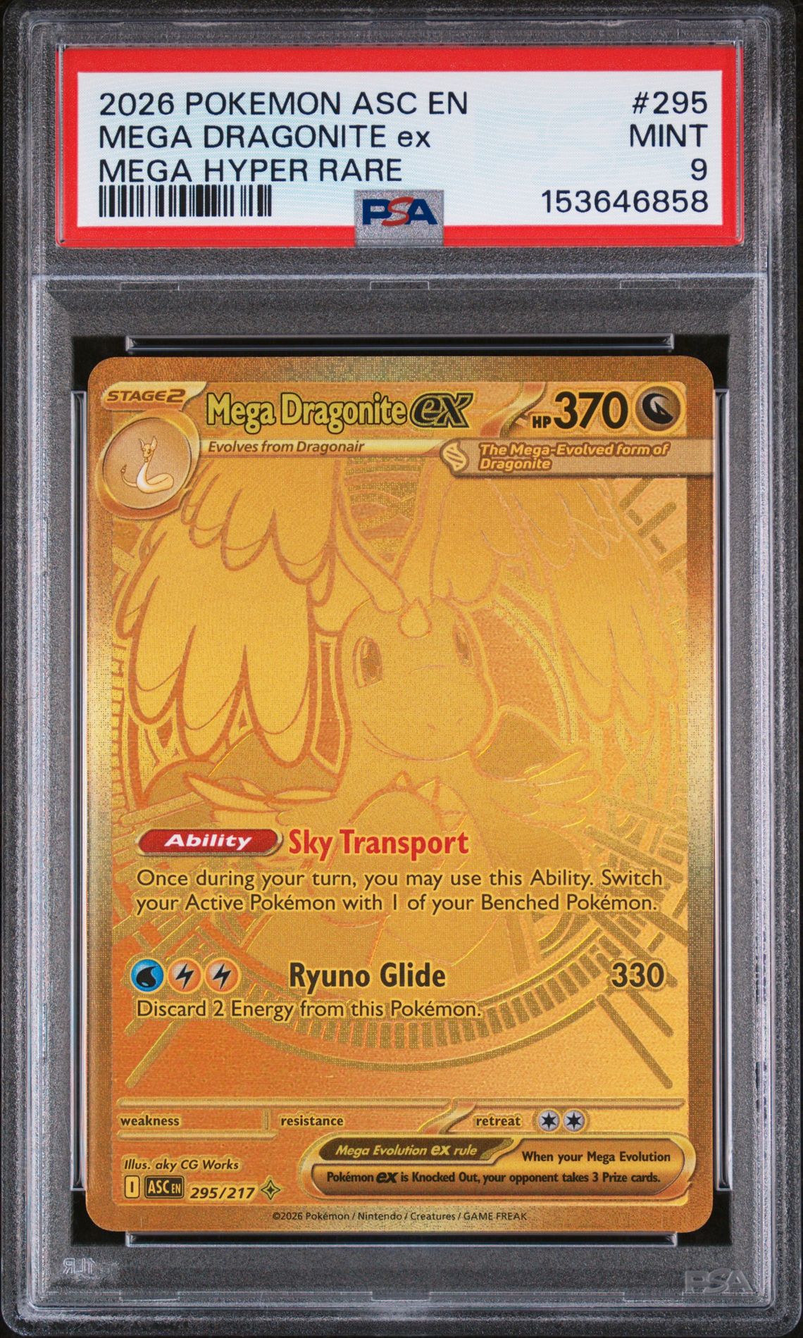 2026 Pokemon POKEMON ASC EN-ASCENDED HEROES MEGA HYPER RARE #295 Mega Dragonite Ex front