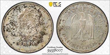 1932-G 3 Mk Goethe J-350 MS63