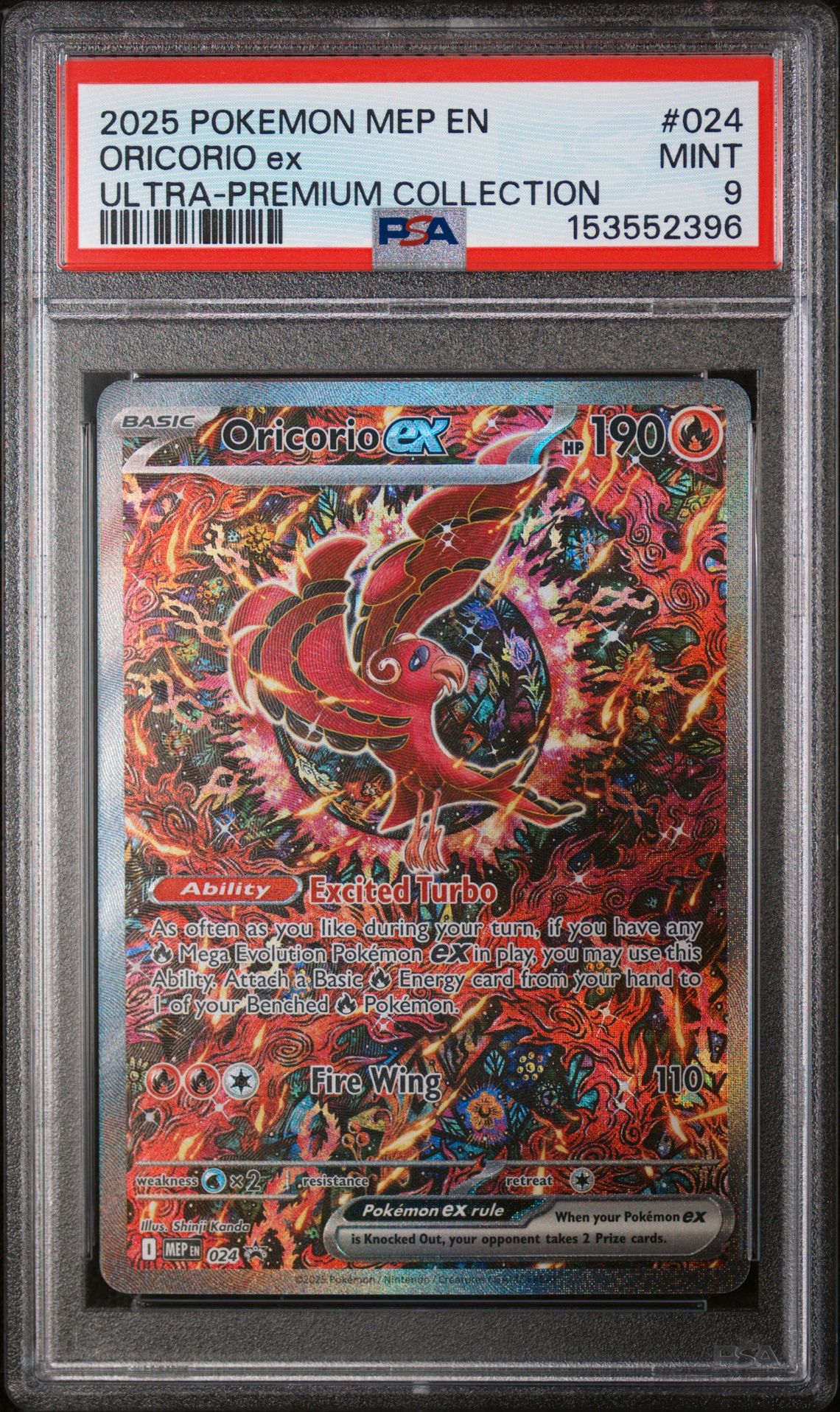 2025 Pokemon Mep En-Me Black Star Promo Oricorio Ex #024 (Ultra-Premium Collection) Mint 9 front