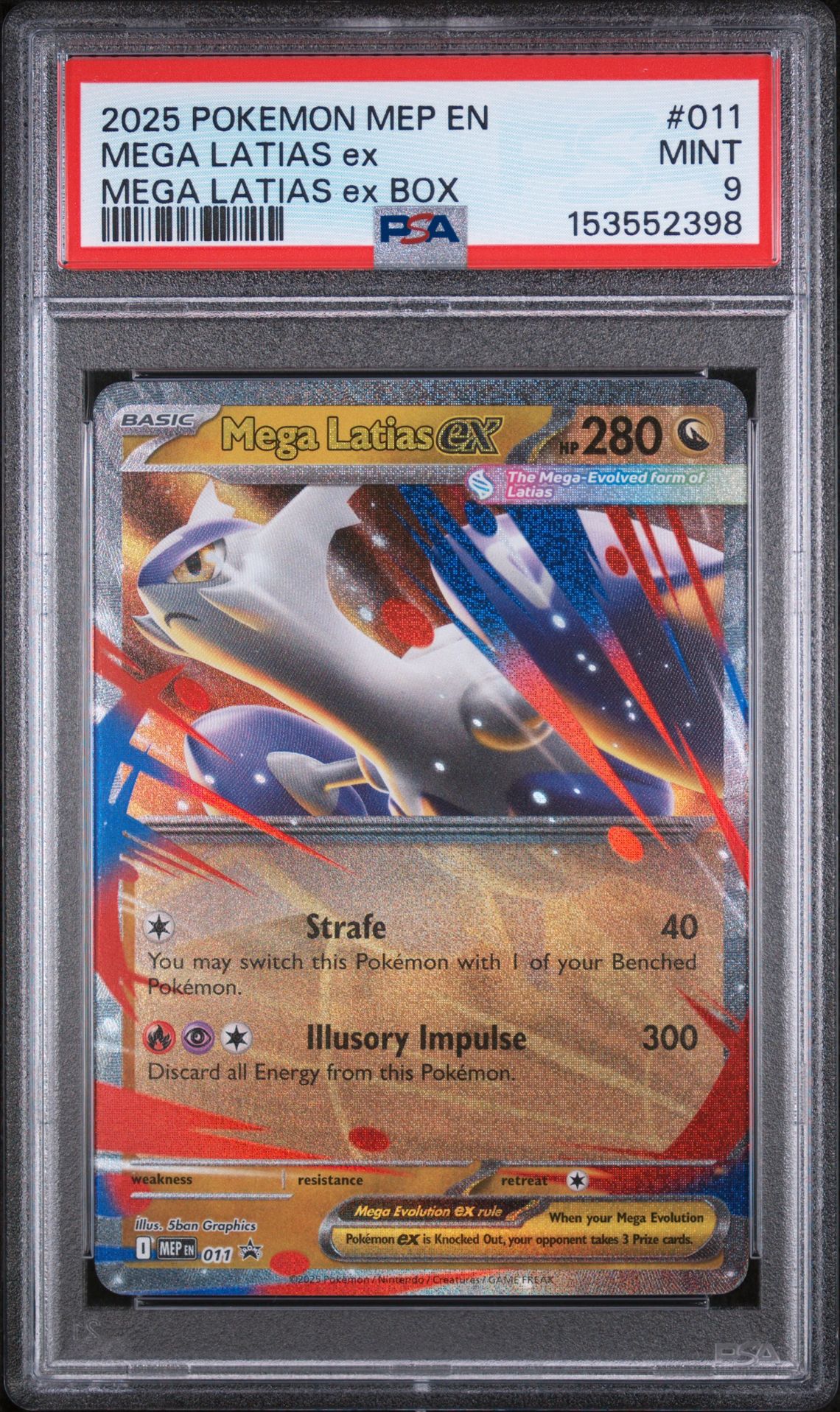 2025 Pokemon Mep En-Me Black Star Promo Mega Latias Ex #011 (Mega Latias Ex Box) Mint 9 front