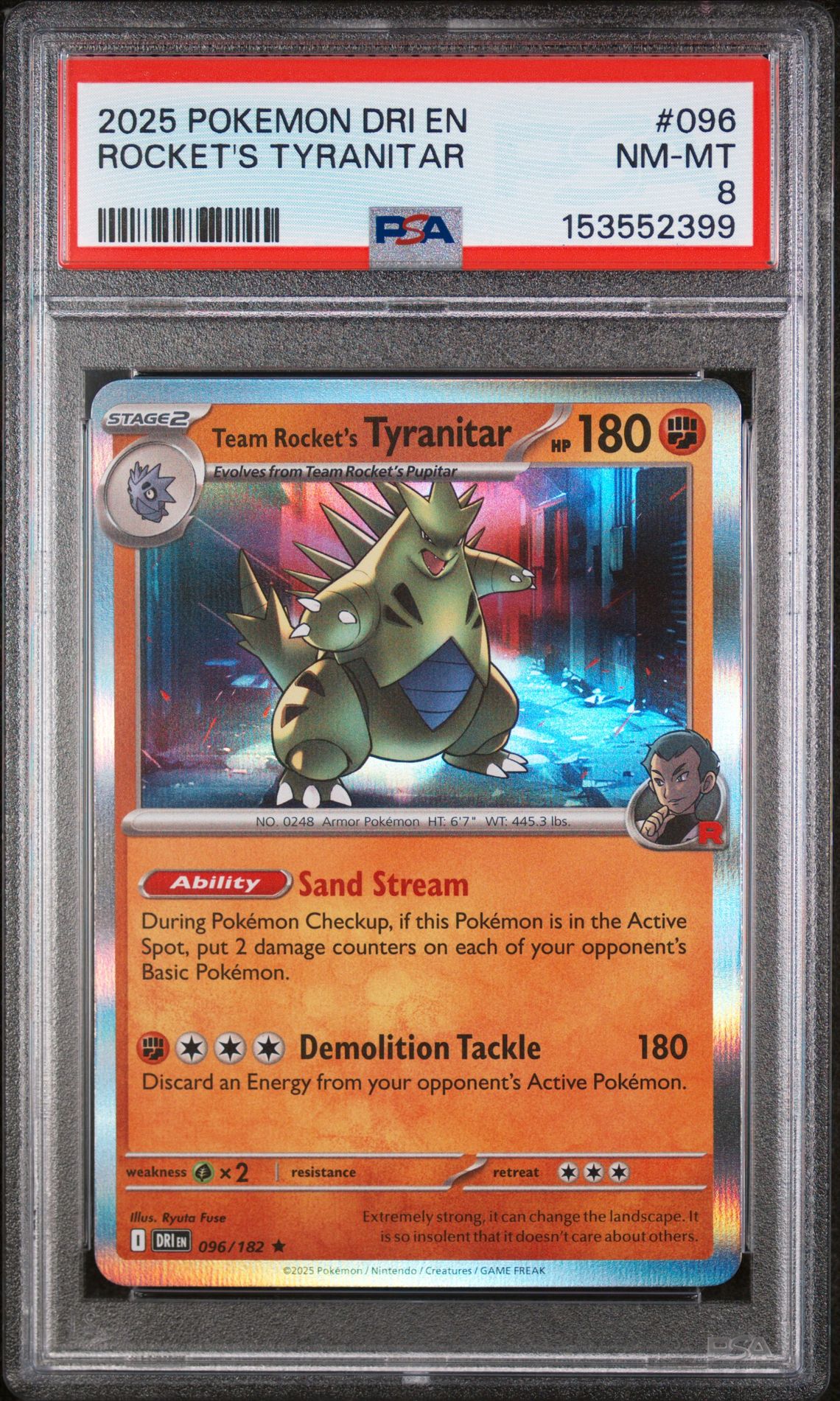 2025 Pokemon Dri En-Destined Rivals Rocket's Tyranitar #096 Nm-Mt 8 front