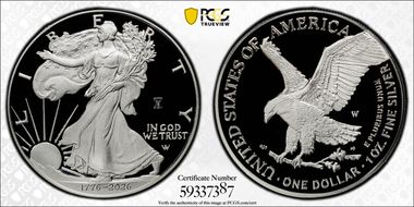 2026-W $1 Silver Eagle w/ Liberty Bell 250 Privy First Strike PR70DCAM