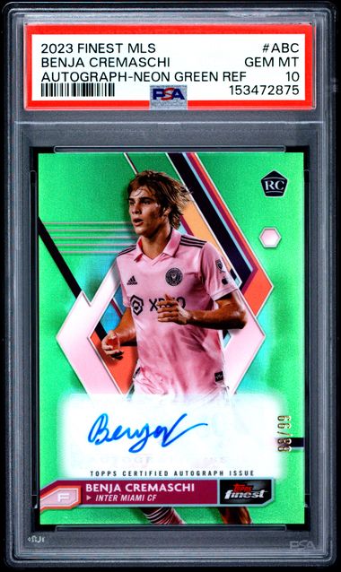 2023 Topps Topps Finest Neon Green Mls Benja Cremaschi front