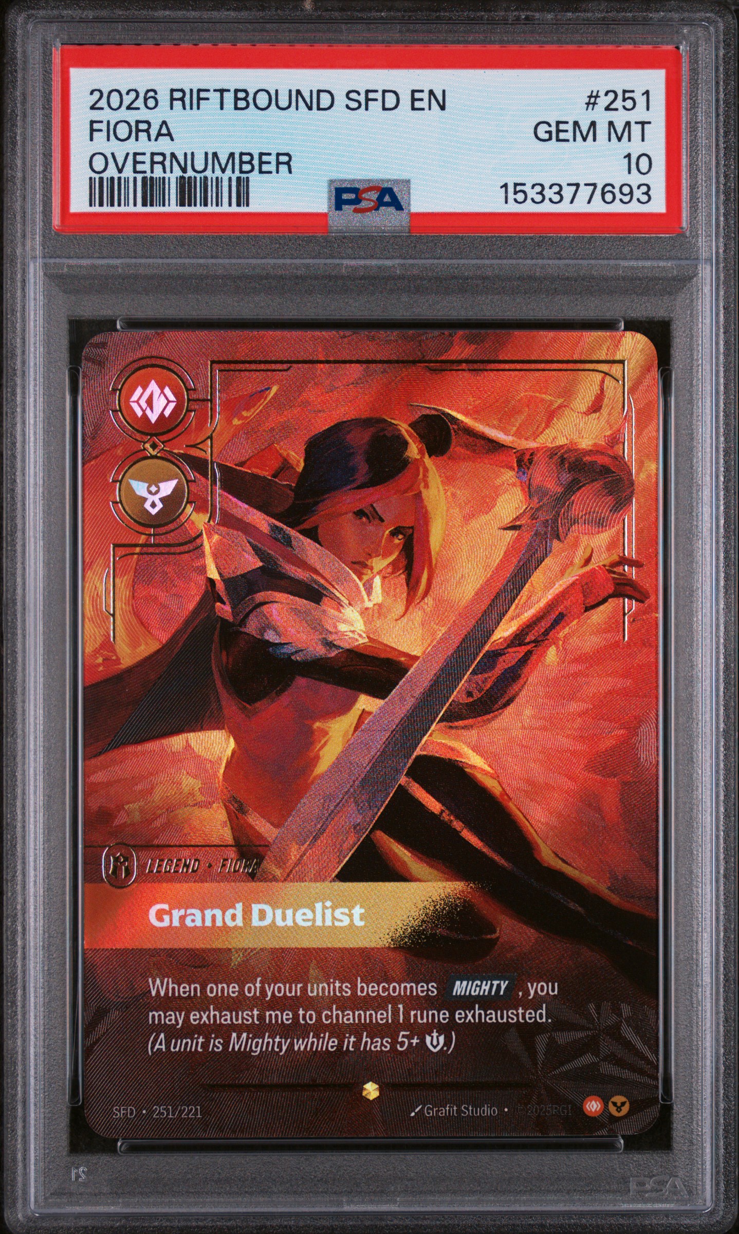 2026 #251 Fiora - Grand Duelist PSA 10 Riftbound: League of Legends Sfd-Spiritforged